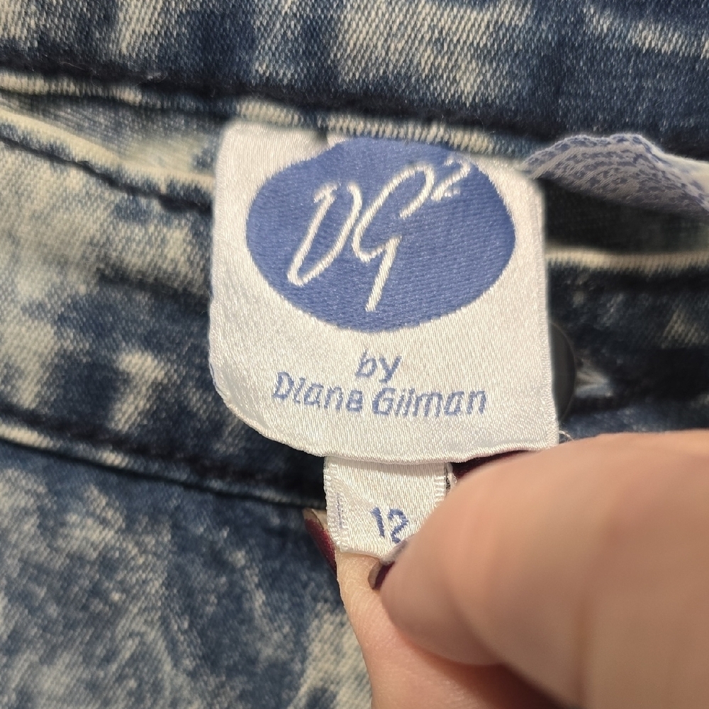 DG2 by Diane Gilman Acid Wash‎ Straight Leg Jeans. Retro 80s Feel Size 12 - Picture 2 of 11